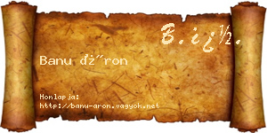 Banu Áron névjegykártya