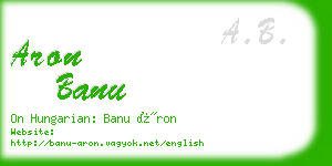 aron banu business card